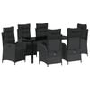 vidaXL Tuin eettafelset 7 st Zwart poly rattan