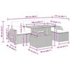 vidaXL 6-delige Loungeset met kussens poly rattan acacia beige
