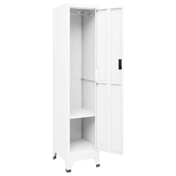 vidaXL Lockerkast 38x45x180 cm staal wit