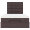vidaXL Ottoman bed met matras en LED's 120x200cm stof donkerbruin