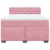 vidaXL Boxspring met matras fluweel roze 160x200 cm