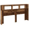 vidaXL Hoofdeinde met LED 180x18,5x103,5 cm bewerkt hout oud hout