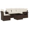 vidaXL 6-delige Loungeset met kussens poly rattan bruin