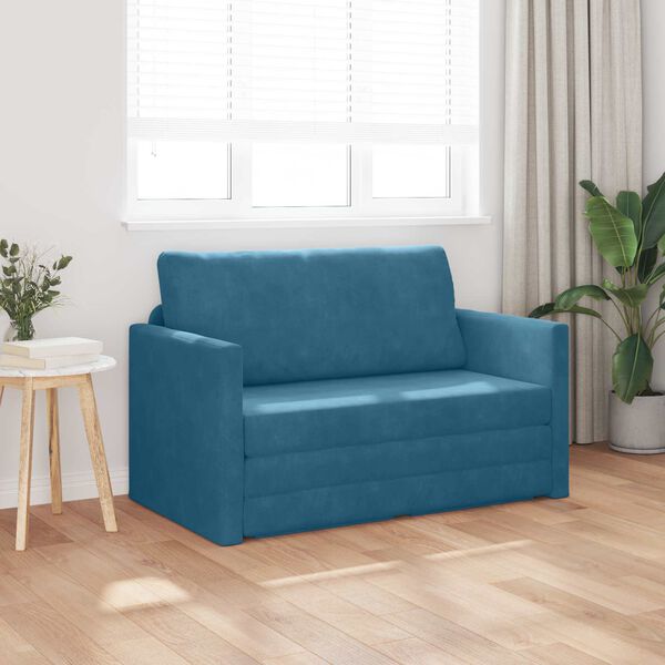vidaXL Slaapbank 110cm Blauw Fluweel