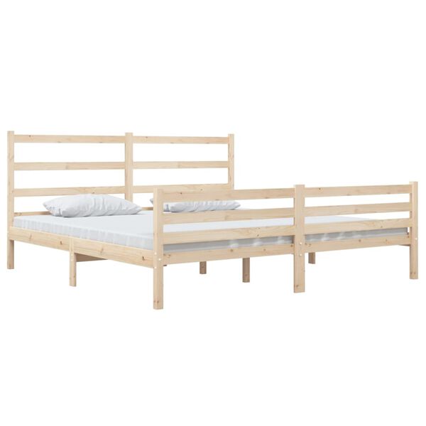 vidaXL Bedframe massief grenenhout 140x190 cm