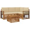 vidaXL Buiten bankenset 5 pcs Natuurlijk en Beige Massief Acaciahout
