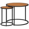 vidaXL Koffietafel Set 2 pcs Naturel en Zwart Massief Acaciahout