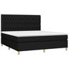 vidaXL Boxspring met matras en LED stof zwart 180x200 cm
