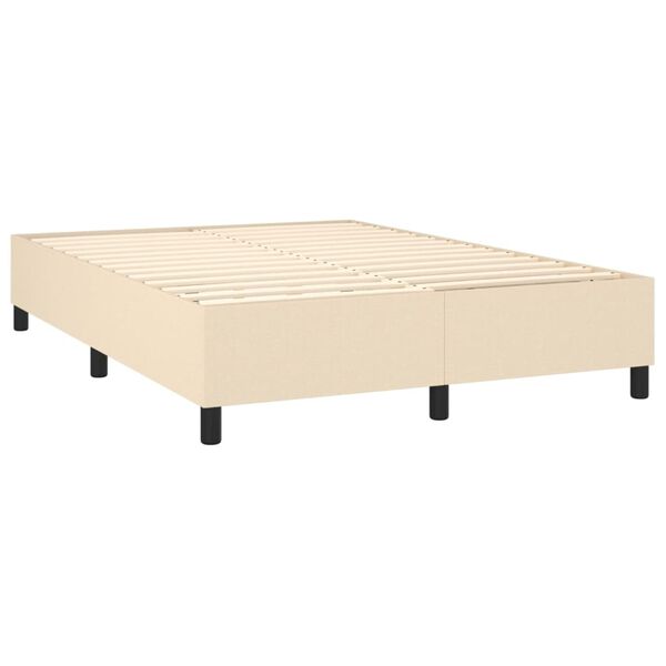 vidaXL Boxspring bed stof cr&egrave;mekleurig 140x200 cm