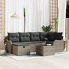 vidaXL Tuin Sofa Set met kussen met opslag 7 pcs Grijs Poly riet