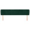vidaXL Hoofdbord met randen 163x23x78/88 cm fluweel donkergroen