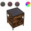 vidaXL Nachtkastje met Infinity LED 40x40x51 cm gerookt eikenkleurig
