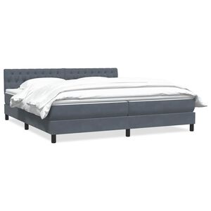 vidaXL Boxspring met matras fluweel donkergrijs 180x220 cm