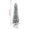 vidaXL Kunstkerstboom met sneeuw smal 210 cm PVC en PE