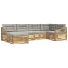 vidaXL Buiten bankenset 6 st Wit en Lichtgrijs Polyester