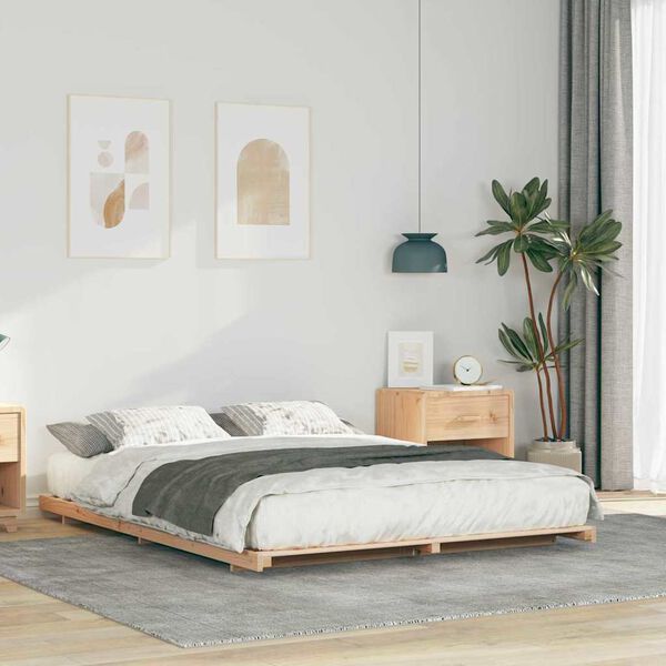 vidaXL Bedframe Bruin 140 x 220 cm Massief grenenhout