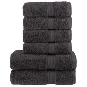 vidaXL 6-delige Handdoekenset SOLUND 600 g/m&sup2; antracietkleurig