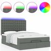 vidaXL Ottoman bed met matras en LED's 140x200cm stof donkergrijs