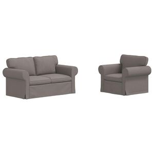 vidaXL Bank 2 pcs Taupe