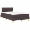 vidaXL LED Box Spring Bed met hoofdeinde Donkerbruin 120 x 200 cm Stof