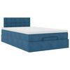 vidaXL Bed poef met matras en LED's 120x190 cm fluweel donkerblauw