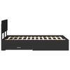 vidaXL Bedframe met hoofdeinde Zwart 135 x 190 cm Bewerkt hout