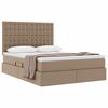 vidaXL Opslag bed met matras Cappuccino 140 x 200 cm Nep Leer