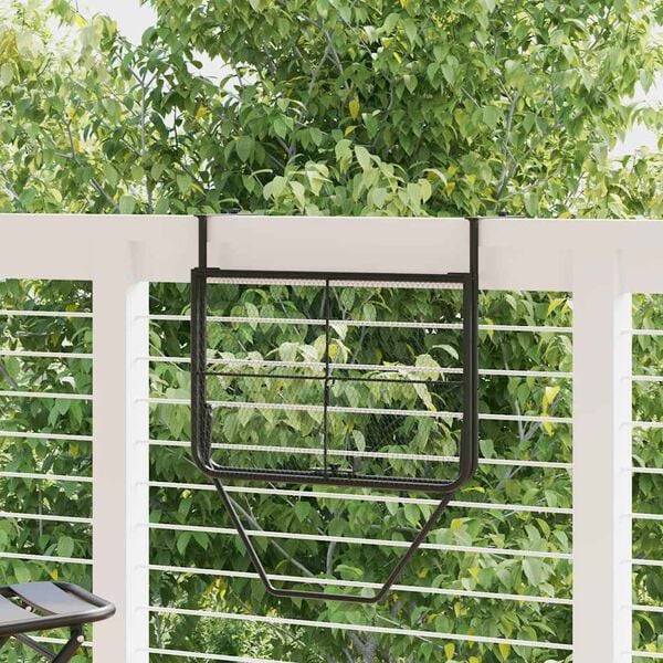 vidaXL Balkontafel 60x40 cm staal zwart