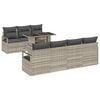 vidaXL Tuin Sofa Set 8 st 7-Aantal zitplaatsen Lichtgrijs poly rattan