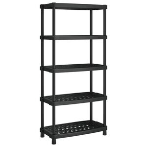 vidaXL Opbergrek 5-laags 93,5x45,5x194,5 cm polypropeen zwart