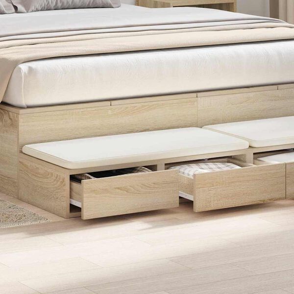 vidaXL Bedlades Sonoma Eiken 140 x 36,5 x 16,5 cm Bewerkt hout