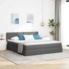 vidaXL Opbergbed met LED met matras Donkergrijs 160 x 200 cm Stof