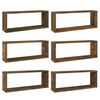 vidaXL Wandschappen kubus 6 st 60x15x23 cm bewerkt hout gerookt eiken