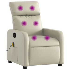 vidaXL Massagestoel verstelbaar kunstleer cr&egrave;me