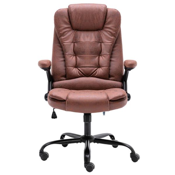 vidaXL Kantoorstoel kunstsu&egrave;de lichtbruin