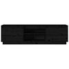 vidaXL Tv-meubel 140x35x40 cm massief grenenhout zwart