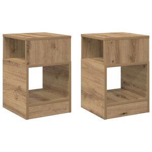vidaXL Bijzettafel 2 pcs Artisan Eiken 30,5 x 30 x 45 cm Bewerkt hout