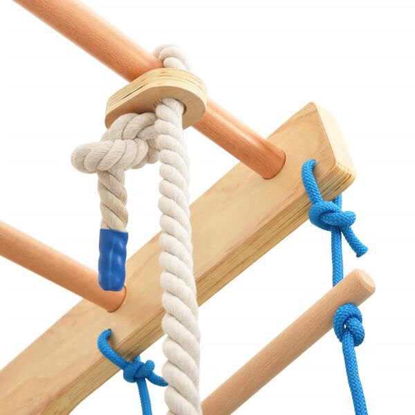 vidaXL Binnenklimset met ladders en ringen hout