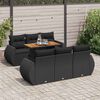 vidaXL 7-delige Loungeset met kussens poly rattan zwart