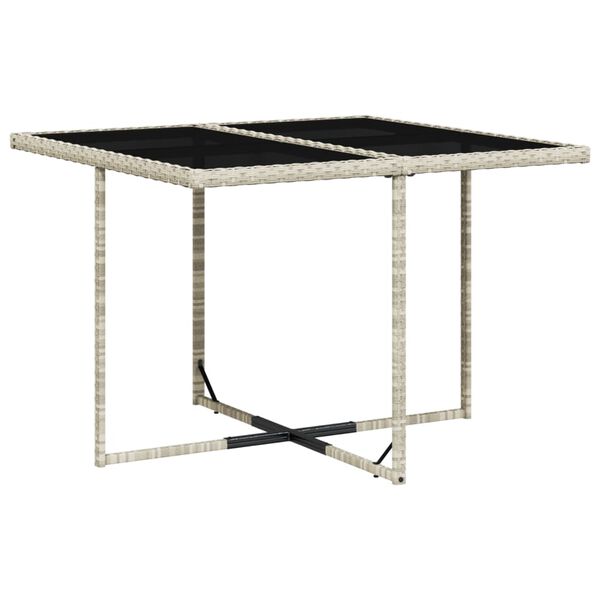 vidaXL 5-delige Tuinset met kussens poly rattan lichtgrijs