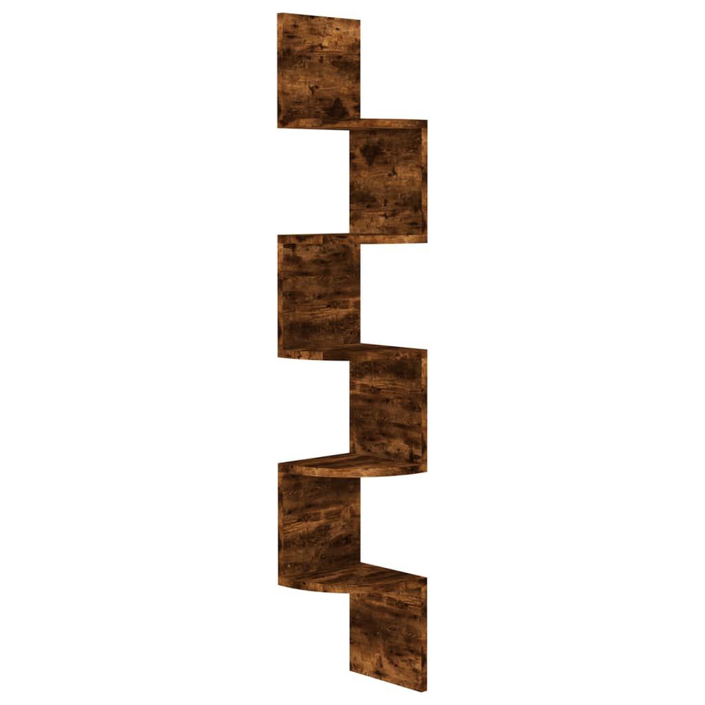 Hoekwandschap 36,5x36,5x140 cm bewerkt hout artisanaal eiken