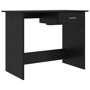 vidaXL Bureau met lade Zwart Eiken 100 x 50 x 76 cm Bewerkt hout