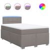 vidaXL Boxspring met matras stof taupe 120x190 cm