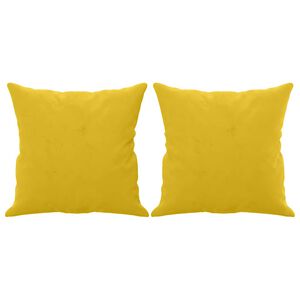 vidaXL Sierkussens 2 st 40x40 cm fluweel geel