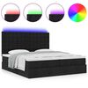 vidaXL Ottoman bed met matrassen en LED's 180x200cm stof zwart