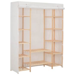 vidaXL Kledingkast 135x40x170 cm stof wit