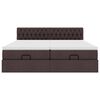 vidaXL Ottoman bed met matrassen 180x200cm stof donkerbruin