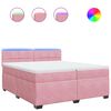vidaXL Boxspring met matras fluweel roze 200x200 cm