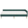 vidaXL Hoekbedframe met Matras met matras 2 pcs Groen Stof