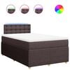 vidaXL Boxspring met matras stof donkerbruin 120x200 cm